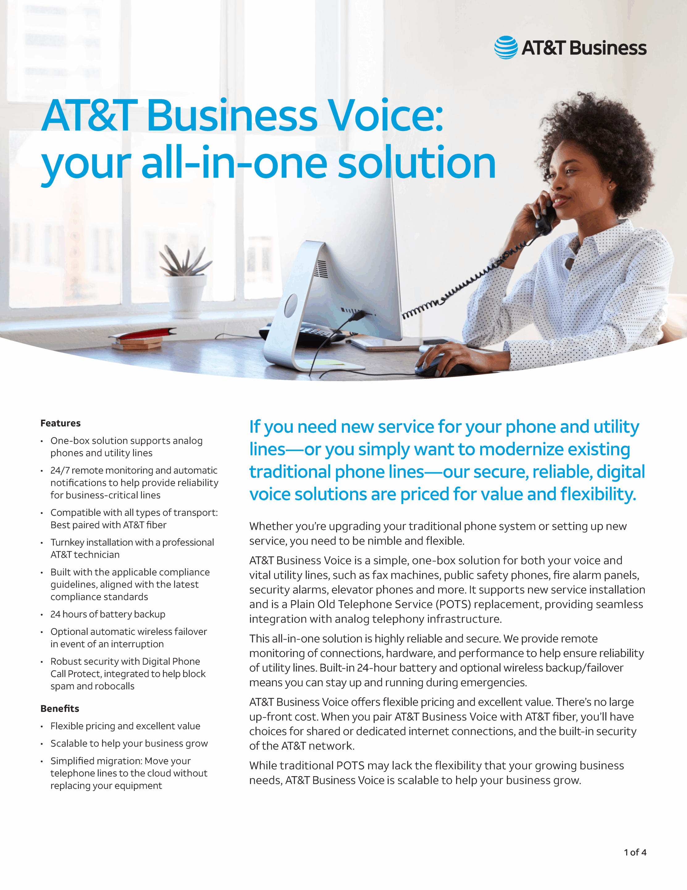 AT&T Business Voice: all-in-one phone solution.